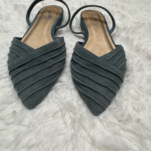 Seychelles Dusty Blue Pointed Toe Slingback Shoes Size 6 - Picture 7 of 12